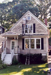 Prepping for exterior painting in Midlothian, IL.